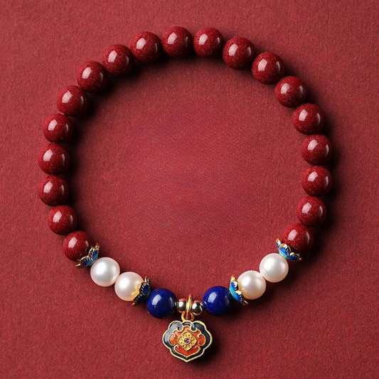 Peace Bracelet-Cinnabar Pearl Peace Lock