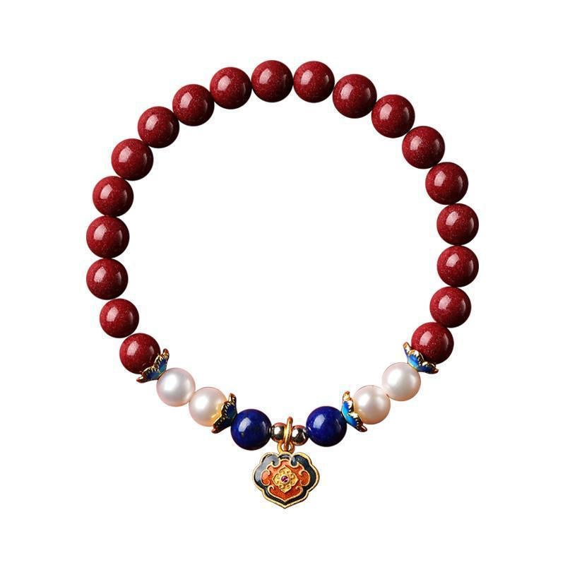 Peace Bracelet-Cinnabar Pearl Peace Lock